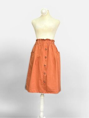 Sadie & Love Midi Pocket Skirt in Terracotta Size Small